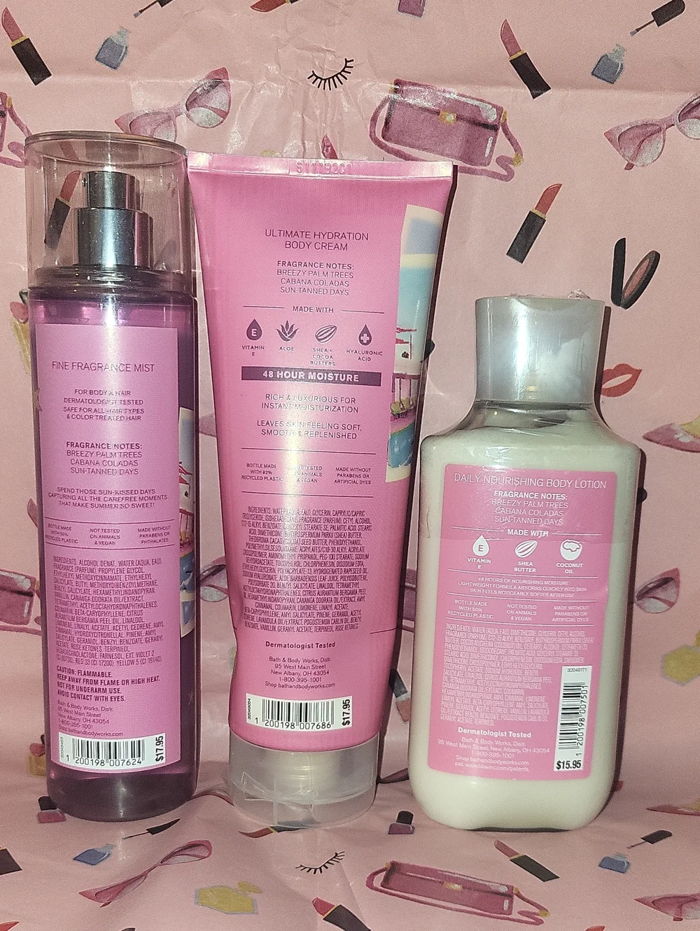 Bath & Body Works 3 Pc. Meet Me In Miami Set Mist/Body Cream & Lotion NEW FS